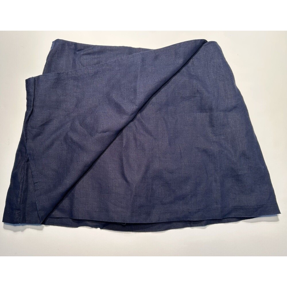 Quince Women’s Navy Blue 100% European Linen Skort Size 6 Lined 26X15 Chic - Picture 2 of 7